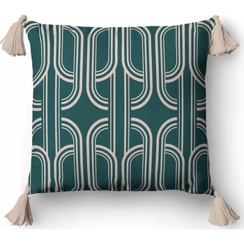 Povlak na polštářek Dekorační povlak na polštář 45x45 5386 B mátový béžový květiny Panama 58