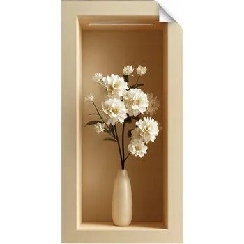 Fototapeta Samolepicí samolepicí do obývacího pokoje, Bílé květy 80x160