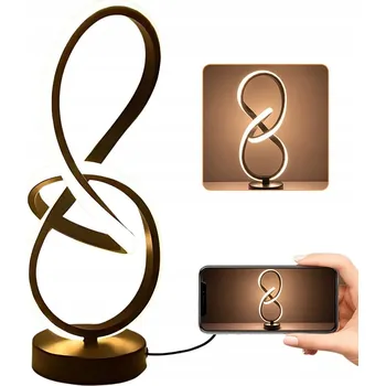 Lampička 2. LED STOLNÍ LAMPA ČERNÁ 29×10CM 3 BARVY SVĚTLA USB HLINÍKOVÁ DEKORATIVNÍ