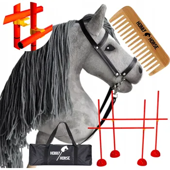 Hobby horsing HOBBY HORSE SET KŮŇ NA TYČI A4 + 2x PŘEKÁŽKA KE SKÁKÁNÍ + SKOKAN 120 CM