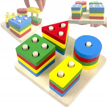 Dřevěná hračka LT430 Dřevěná vkládačka tvarů - třídič