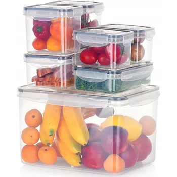 Dóza na potraviny SADA NÁDOB NA POTRAVINY S VÍKEM A TĚSNĚNÍM LUNCHBOX 7 KUSŮ