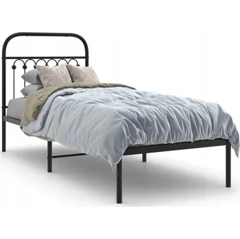 Postel Černý rám postele z oceli 196 x 80 x 100 cm s úložným prostorem