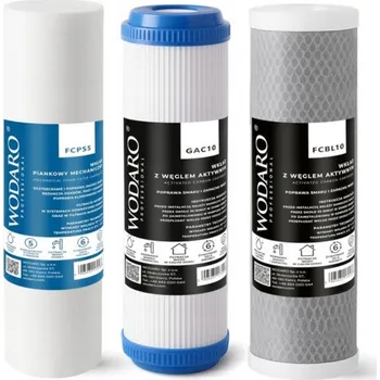 Filtrační vložky pro 3-stupňovou filtraci vody v celém domě - FCPS5 GAC10 FCBL10 WODARO