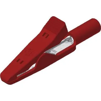 Krokosvorka Krokosvorka, 6A, materiál kontaktu: Nerezová ocel, Červená, Hirschmann Test a Measurement