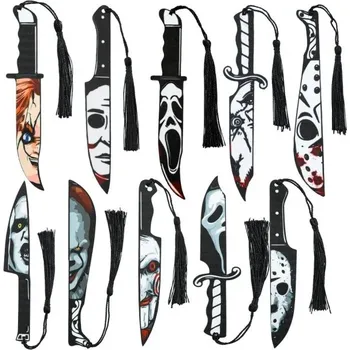 Obálka Sada 10 ks hororových záložek do knihy Fanouškovské knižní záložky s motivy ikonických hororových zabijáků