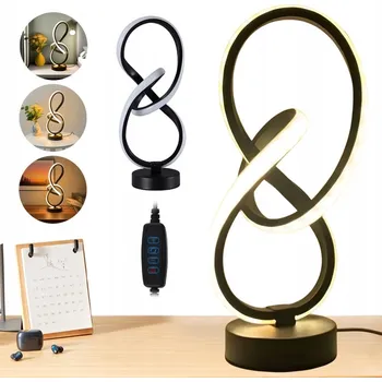 Lampička NOČNÍ LED STOLNÍ LAMPA DO LOŽNICE, MODERNÍ, 3 TEMPERATURY BARWOWE