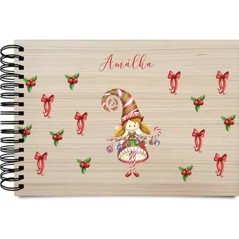 Dřevěné album s kroužkovou vazbou Holčička vlastní jméno