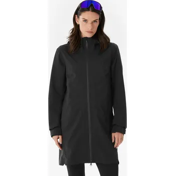 Dámská bunda QUECHUA Dámská turistická bunda nepromokavá lehká dlouhá MH100 3XL ČERNÁ