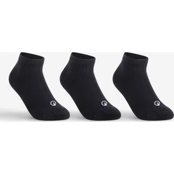 ARTENGO Polovysoké tenisové ponožky RS100 černé 3 páry 31/34 ČERNÁ
