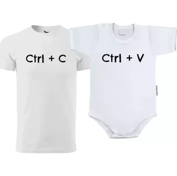 Kojenecký body Sada trička a bodyčka Ctrl+C a Ctrl+V