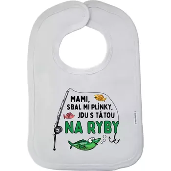 Bryndák Dětský bryndák Mami sbal mi plínky - ryby