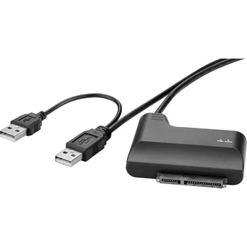 Renkforce Pevné disky/SSD adaptér [1x USB 2.0 zástrčka A - 1x kombinovaná SATA zástrčka 15 plus 7-pólová] 0.30 m pozlacené kontakty
