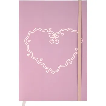 Blok Blok s gumičkou - Srdce s třešní