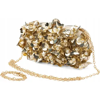 Kabelka Dámská kabelka psaníčko zlatá elegantní večerní společenská na řetízku