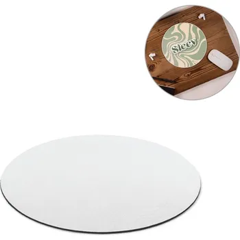 Podložka pod myš BLAIR ROUND. Kulatá podložka pod myš s gumovou základnou bez potisku bez potisku 1 bez potisku