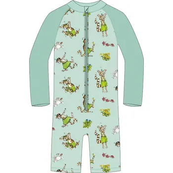 Kojenecký overall Dětský UV overal s dlouhým rukávem Geggamoja - barva modrá Pettson and Findus Velikost: 86/92