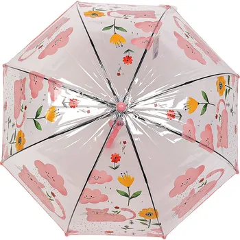 Deštník Dětský průhledný vystřelovací deštník kočka, velké, 3 růžová stř.