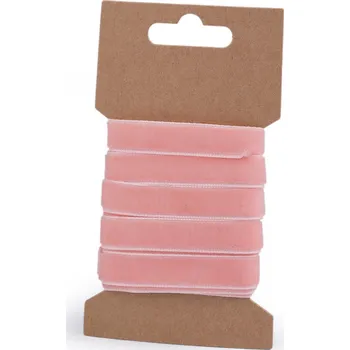 Stuha Sametová stuha šíře 10 mm, malé, 2 (1) pudrová