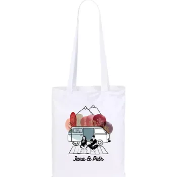 Látková taška Podzimní kempování - vlastní jména