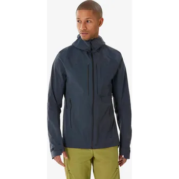 QUECHUA Pánská turistická nepromokavá bunda MH 900 XL ČERNÁ|ŠEDÁ