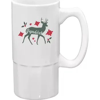 Sklenice Půllitr Jelen s květinami - synáček