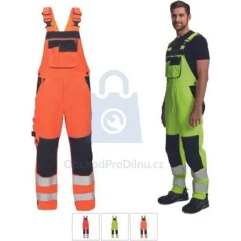 montérky Kalhoty pracovní s laclem KNOXFIELD HVPS FL, CERVA žlutá, 58, balení 1 ks