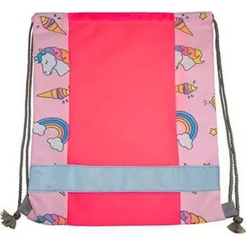 Školní batoh Korntex Dětský neonový sportovní pytel s reflexním efektem a stahováním na šňůrky, rozměr 30 × 40 cm Barva: růžový, Velikost: 30 x 40 cm KX069