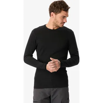 Dámská mikina SIMOND Pánské tričko s dlouhým rukávem 100% vlna merino MT500 L ČERNÁ