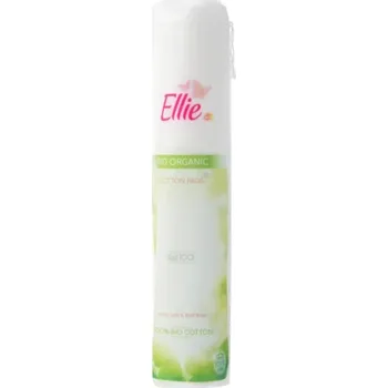 Kosmetický tampón Ellie kosmetické vatové polštářky ze 100% organické bio bavlny 100 ks