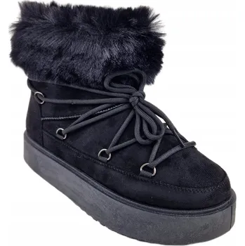 Dámská zimní obuv Dámské sněhule zateplené zimní boty na platformě NEWS 7406 černé vel. 36