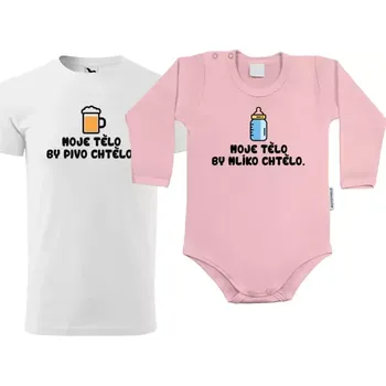 Kojenecký body Sada trička a bodyčka Moje tělo by chtělo