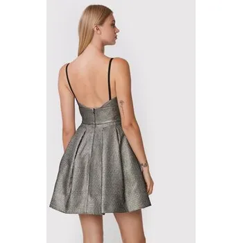 Dámské šaty Pinko Koktejlové šaty Angelina 1G18F1 A04A Stříbrná Slim Fit 46