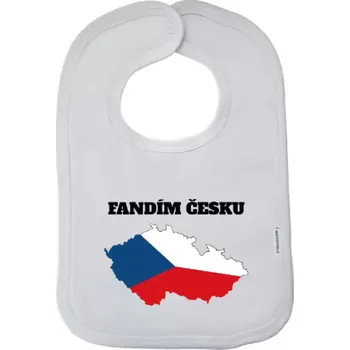 Bryndák Dětský bryndák Fandím Česku - vlajka ve tvaru ČR