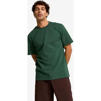 Pánská móda DOMYOS Pánské fitness tričko s krátkým rukávem a kulatým výstřihem L ZELENÁ