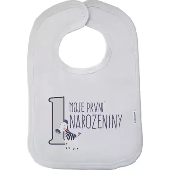 Bryndák Dětský bryndák Moje první narozeniny - zebra