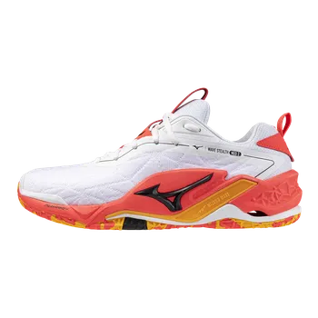 Pánská sálová obuv Mizuno Wave Stealth Neo 2(U) / White/Fiery Coral 2/Citrus vel. 5 UK = 38 EUR
