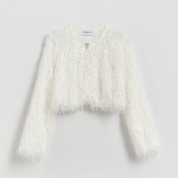 Dívčí oblečení Reserved - GIRLS` BOLERO - krémová - 855FH-01X - 855FH-01X-158