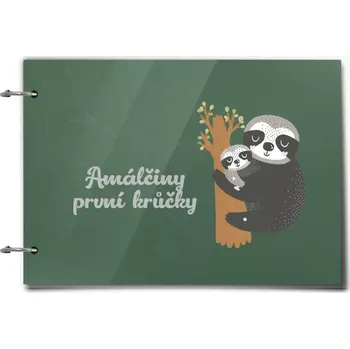 Fotokniha Plexi album se sponami První krůčky se jménem - lenochodi