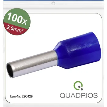 Quadrios 22C429 dutinka 2.5 mm² částečná izolace modrá 1 sada