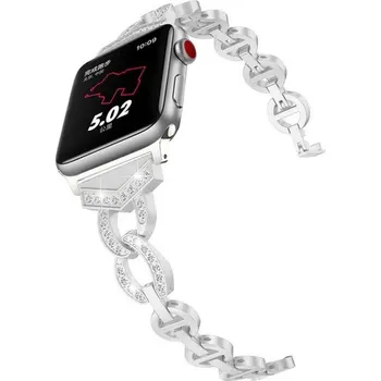 Elektronika WG crystal, kovový, na Apple Watch 38/40/41 mm (10633) stříbrný