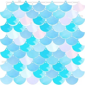 Party dekorace Dekorační čtvercový panel se šupinami iridescent 30x30 cm 1 ks