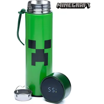 Svačinový box Nerezová termoláhev s digitálním teploměrem 450ml - Minecraft Creeper