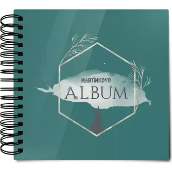 Fotokniha Plexi album s kroužkovou vazbou Zajíc ve zlatém šestiúhelníku se jménem