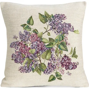 Povlak na polštářek Dekorační gobelínové povlak na polštář s šeříkem NA2 45 x 45 cm