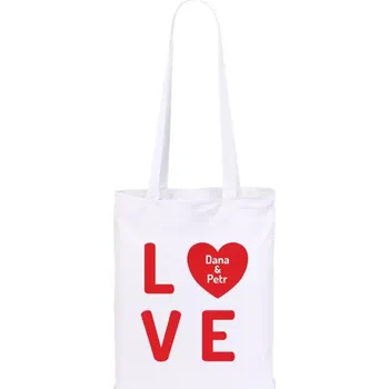 Látková taška Love se jmény