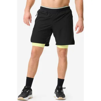 DOMYOS Pánské kraťasy na kruhový trénink lehké prodyšné Celliant M ČERNÁ|ŽLUTÁ