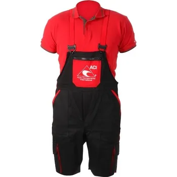 Auto-moto Pracovní kalhoty s laclem ACI krátké černé (velikost 62)