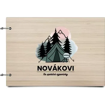 Fotokniha Dřevěné album se sponami Stanování