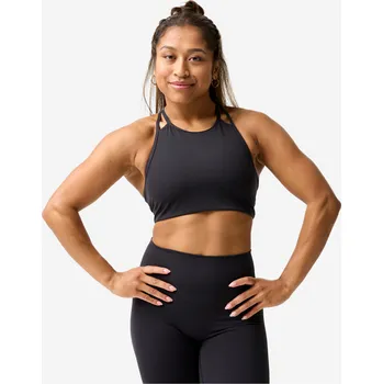 Dámské spodní prádlo DECATHLON Dámská podprsenka s tenkými ramínky lehce zpevňující S ČERNÁ